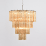 Serava Cascade Glass Chandelier – Modern Murano-Inspired Pendant Light for Dining Room and Foyer