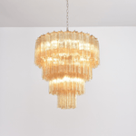 Serava Cascade Glass Chandelier – Modern Murano-Inspired Pendant Light for Dining Room and Foyer