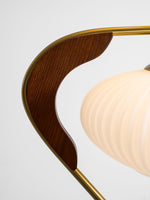 Serenita Double Shade Floor Lamp in Walnut and Gold
