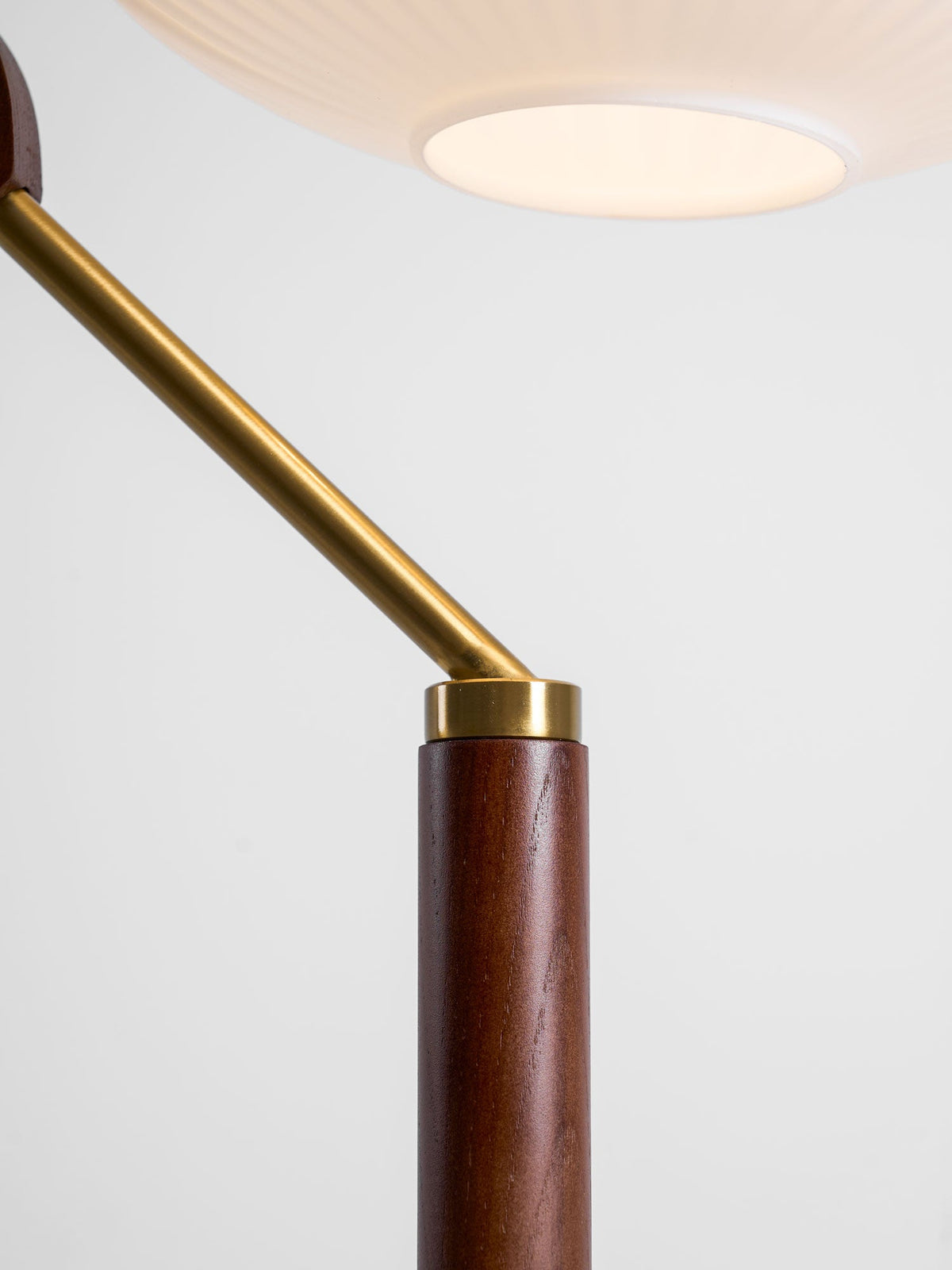 Serenita Double Shade Floor Lamp in Walnut and Gold