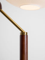 Serenita Double Shade Floor Lamp in Walnut and Gold
