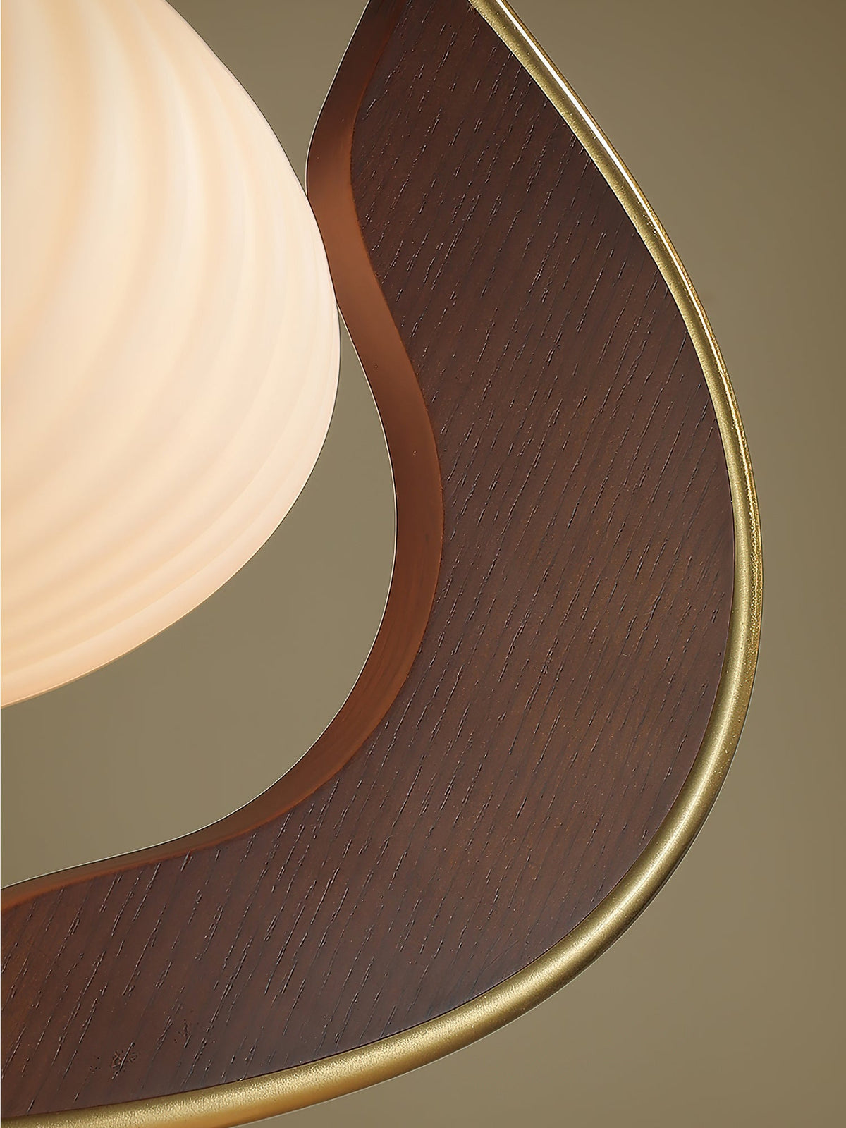 Serenita Double Shade Floor Lamp in Walnut and Gold