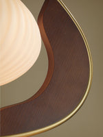 Serenita Double Shade Floor Lamp in Walnut and Gold