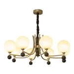 Serenus Sphere Chandelier — Modern Glass, Wood & Iron Pendant Light