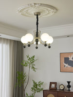 Serenus Sphere Chandelier — Modern Glass, Wood & Iron Pendant Light
