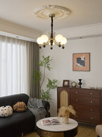 Serenus Sphere Chandelier — Modern Glass, Wood & Iron Pendant Light