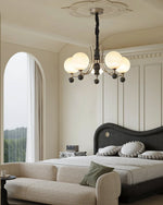 Serenus Sphere Chandelier — Modern Glass, Wood & Iron Pendant Light