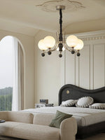 Serenus Sphere Chandelier — Modern Glass, Wood & Iron Pendant Light