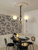 Serenus Sphere Chandelier — Modern Glass, Wood & Iron Pendant Light