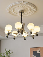 Serenus Sphere Chandelier — Modern Glass, Wood & Iron Pendant Light