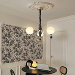 Serenus Sphere Chandelier — Modern Glass, Wood & Iron Pendant Light