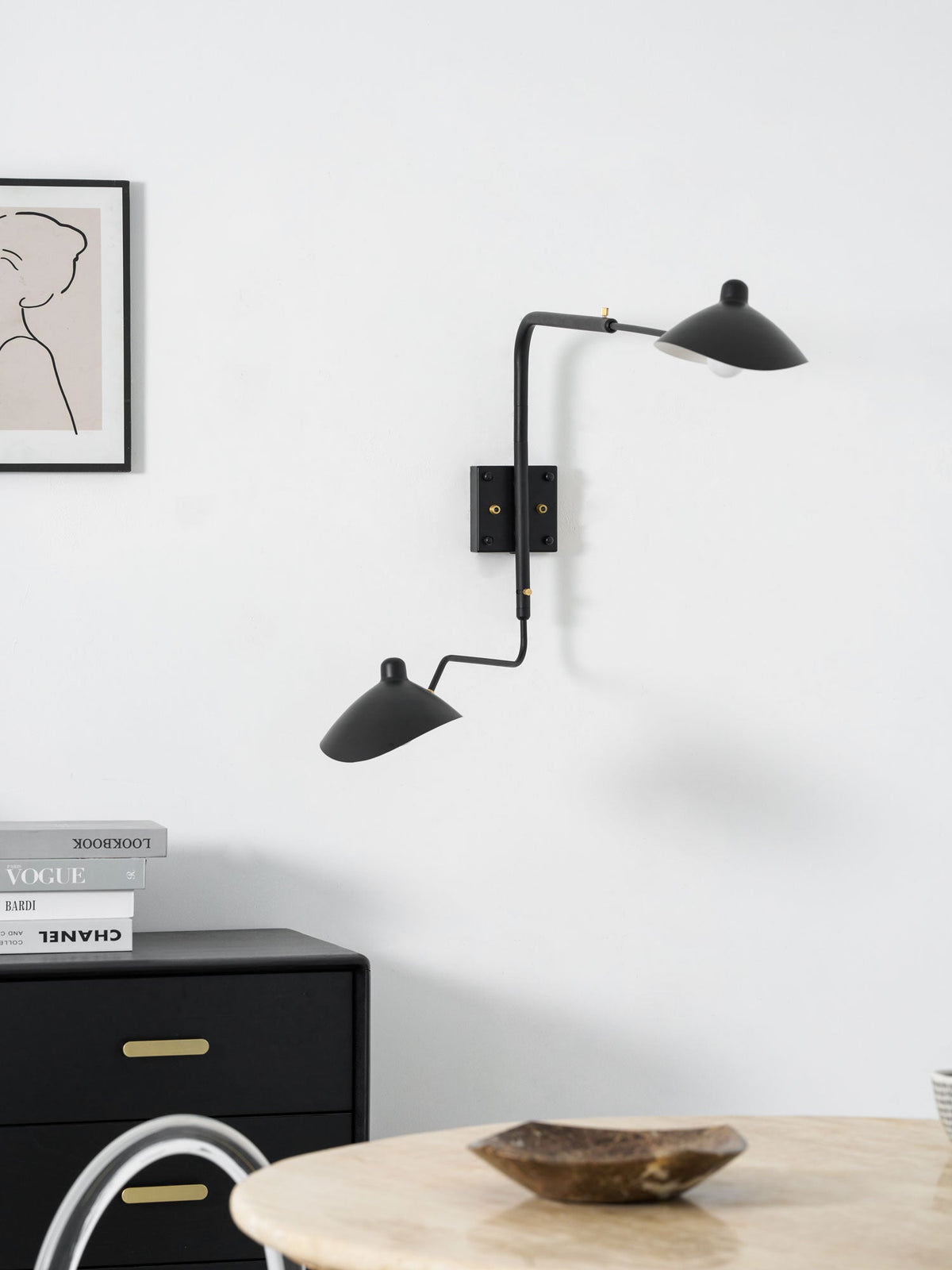 Sculptural Multi-Arm Spider Wall Sconce in Black or White