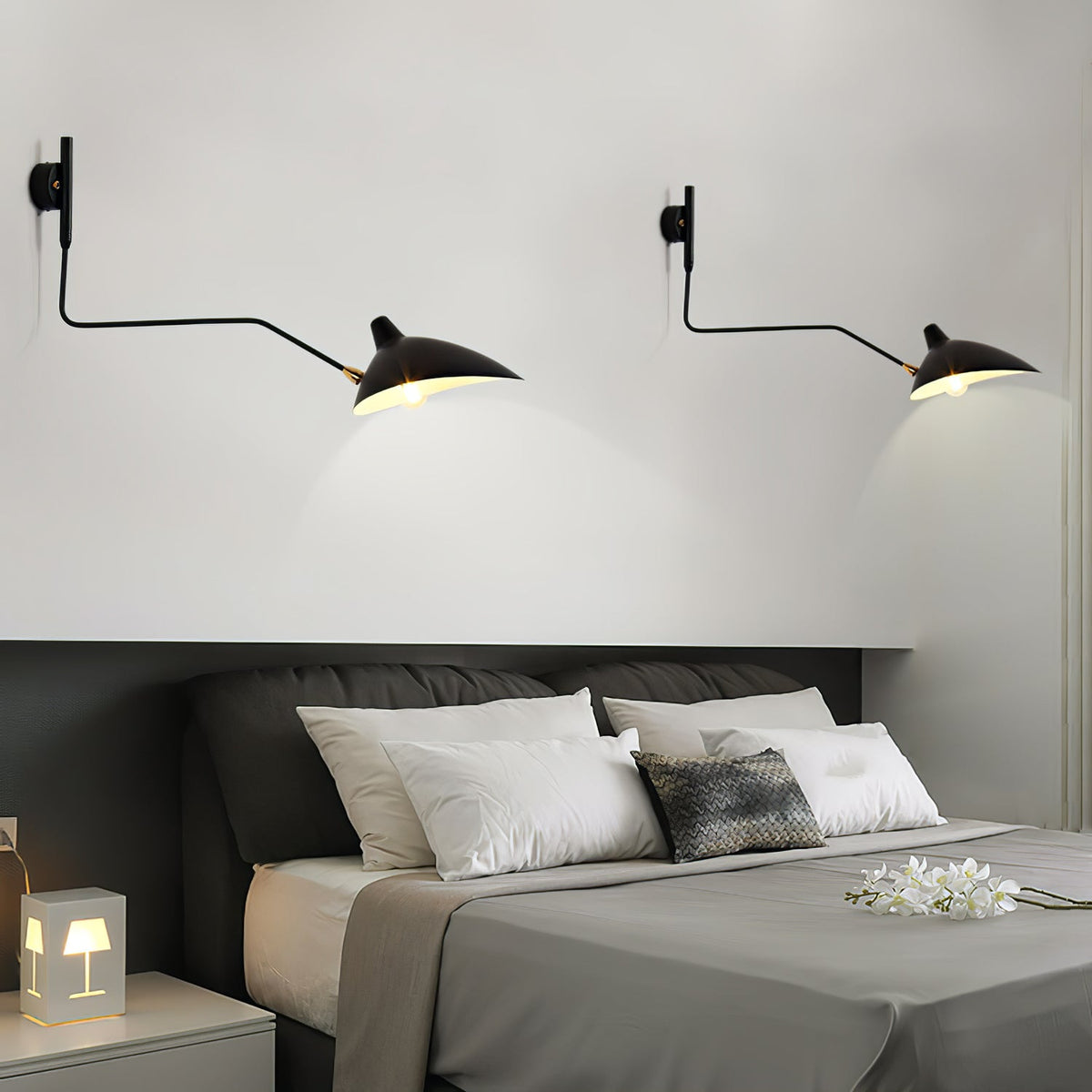 Sculptural Multi-Arm Spider Wall Sconce in Black or White