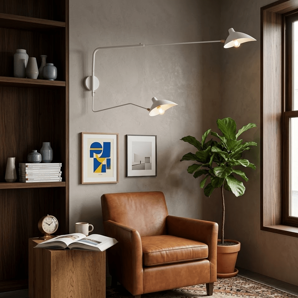 Sculptural Multi-Arm Spider Wall Sconce in Black or White