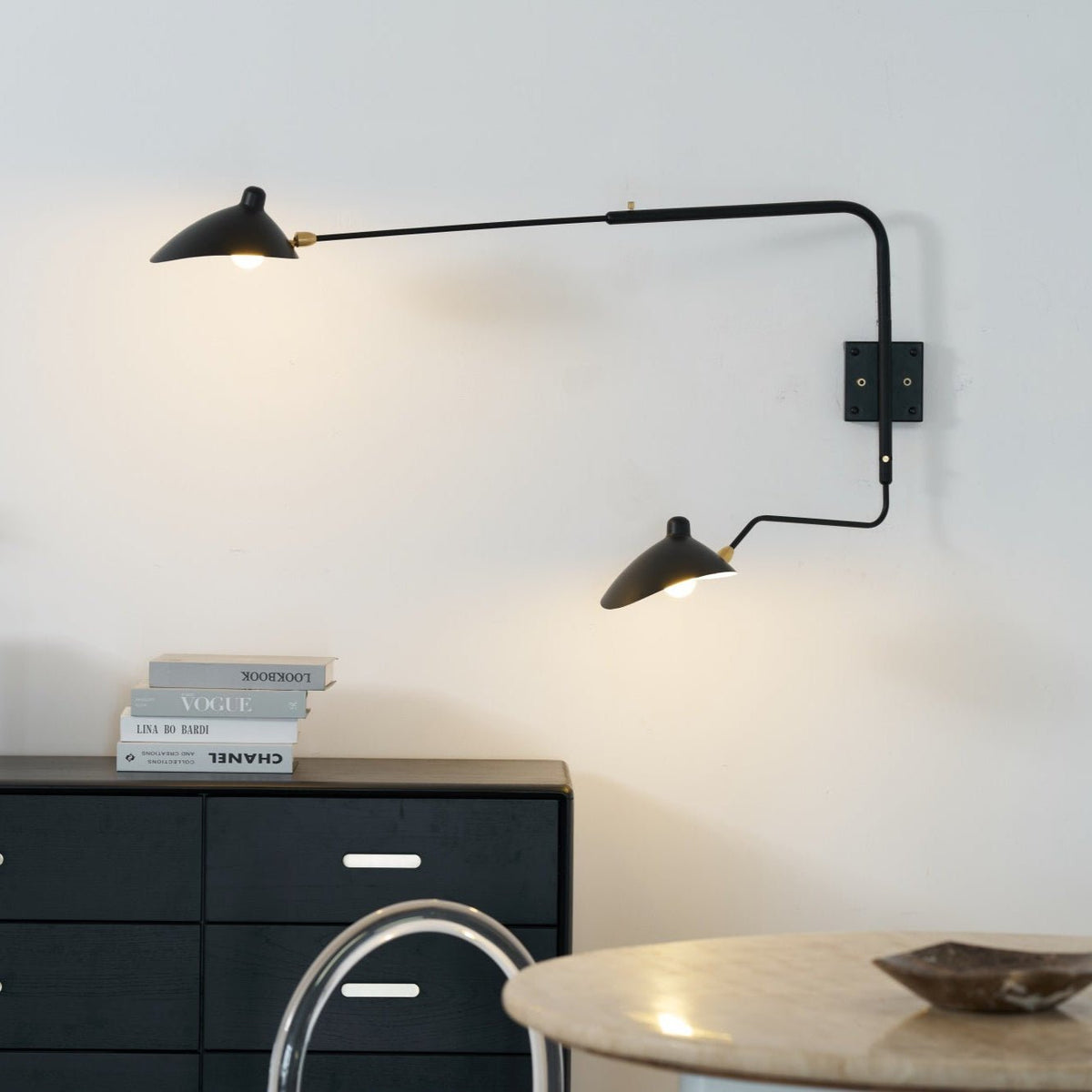 Sculptural Multi-Arm Spider Wall Sconce in Black or White