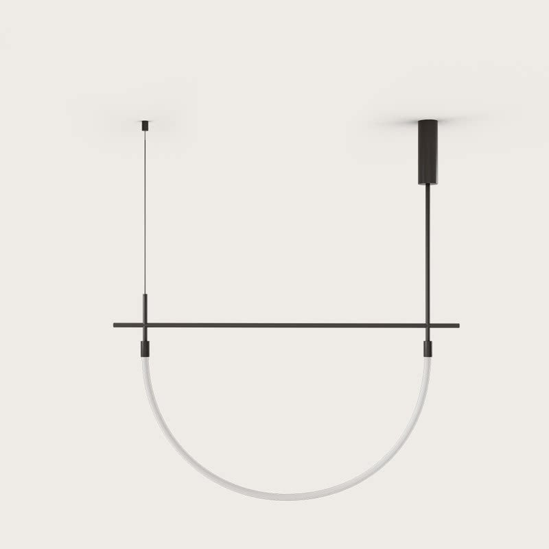 Serpentine Halo LED Chandelier – Modern Sculptural Pendant Light for Dining and Living Spaces