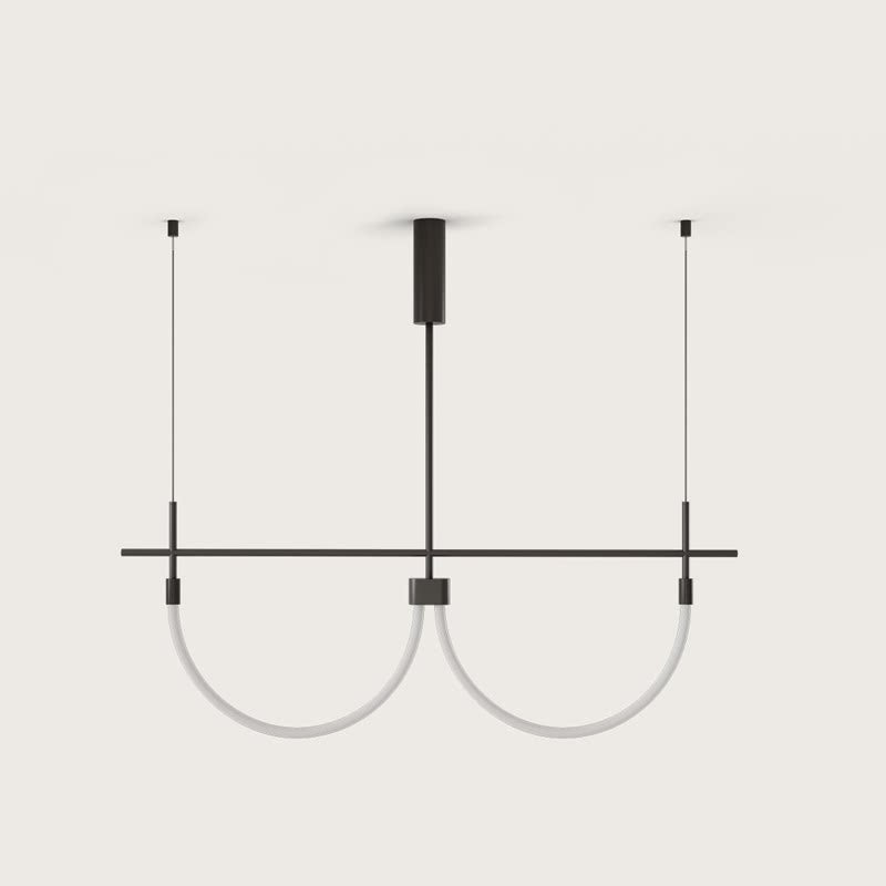 Serpentine Halo LED Chandelier – Modern Sculptural Pendant Light for Dining and Living Spaces