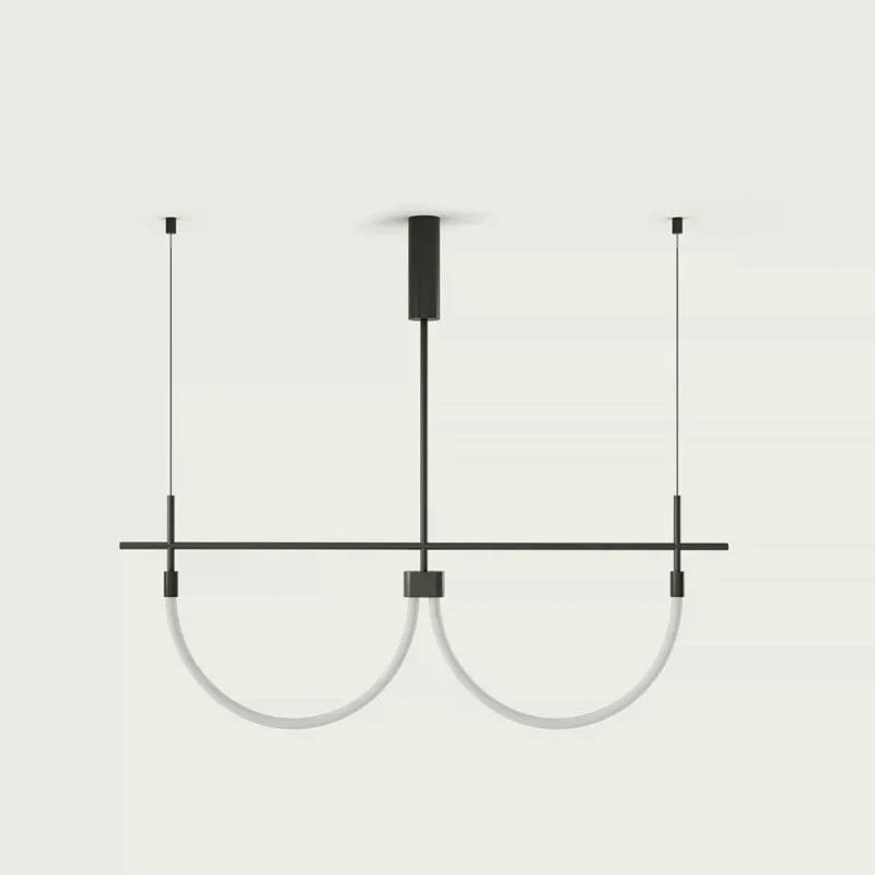 Serpentine Halo LED Chandelier – Modern Sculptural Pendant Light for Dining and Living Spaces