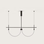Serpentine Halo LED Chandelier – Modern Sculptural Pendant Light for Dining and Living Spaces