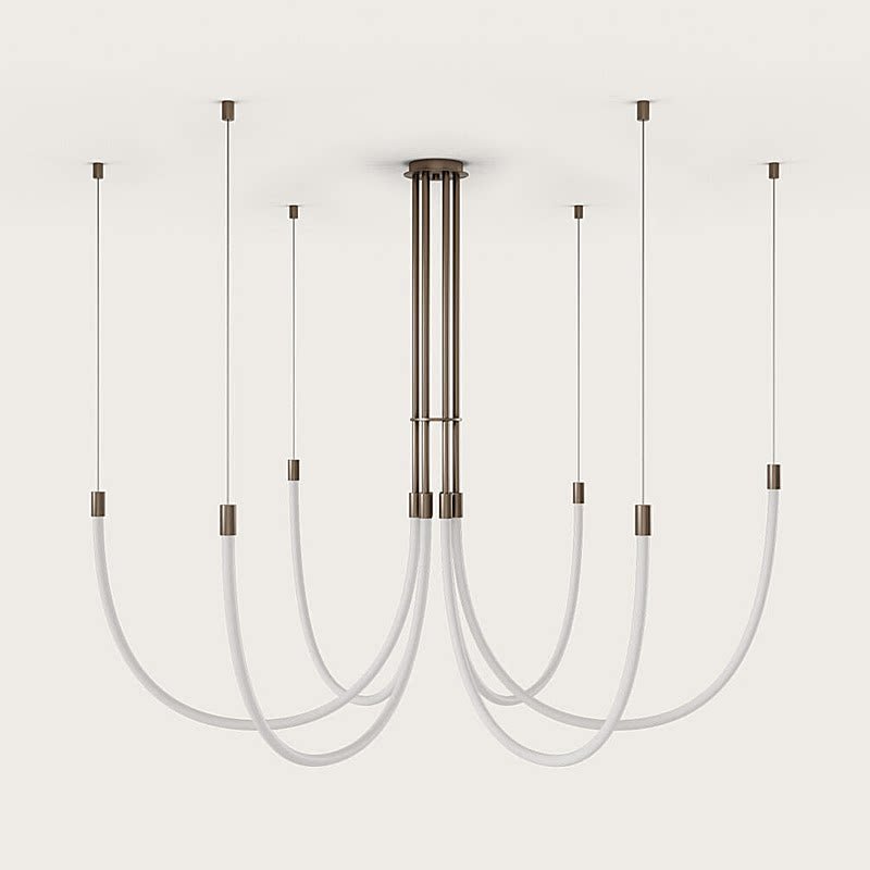 Serpentine Halo LED Chandelier – Modern Sculptural Pendant Light for Dining and Living Spaces