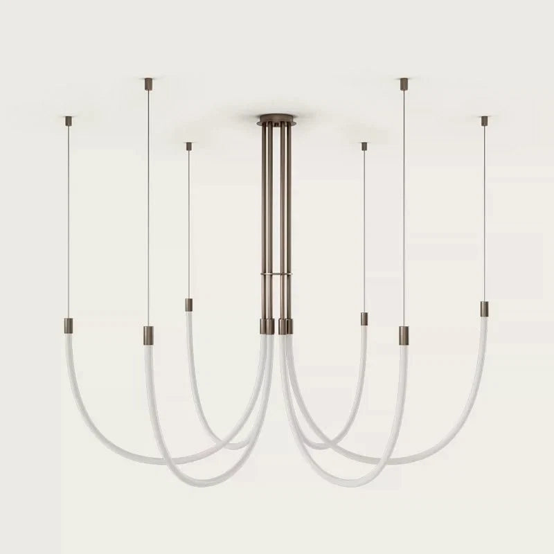 Serpentine Halo LED Chandelier – Modern Sculptural Pendant Light for Dining and Living Spaces
