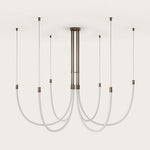 Serpentine Halo LED Chandelier – Modern Sculptural Pendant Light for Dining and Living Spaces