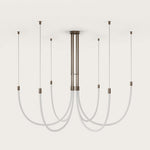Serpentine Halo LED Chandelier – Modern Sculptural Pendant Light for Dining and Living Spaces