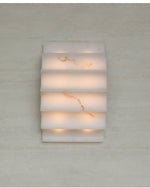 Serra Tiered Alabaster Wall Sconce – Hand-Carved Stone LED Light