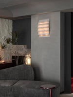 Serra Tiered Alabaster Wall Sconce – Hand-Carved Stone LED Light