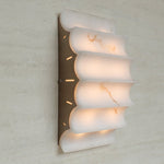 Serra Tiered Alabaster Wall Sconce – Hand-Carved Stone LED Light