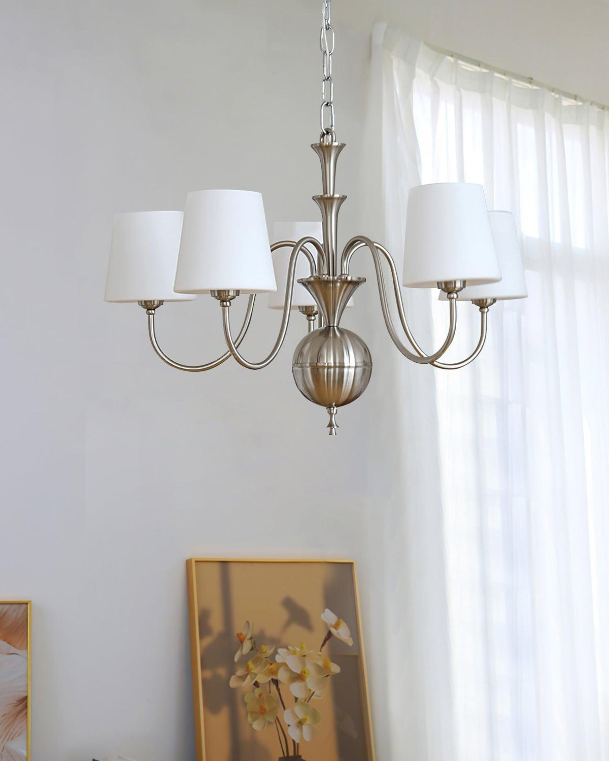 Shabby Chrome Glass Chandelier for Modern Dining Room and Living Room