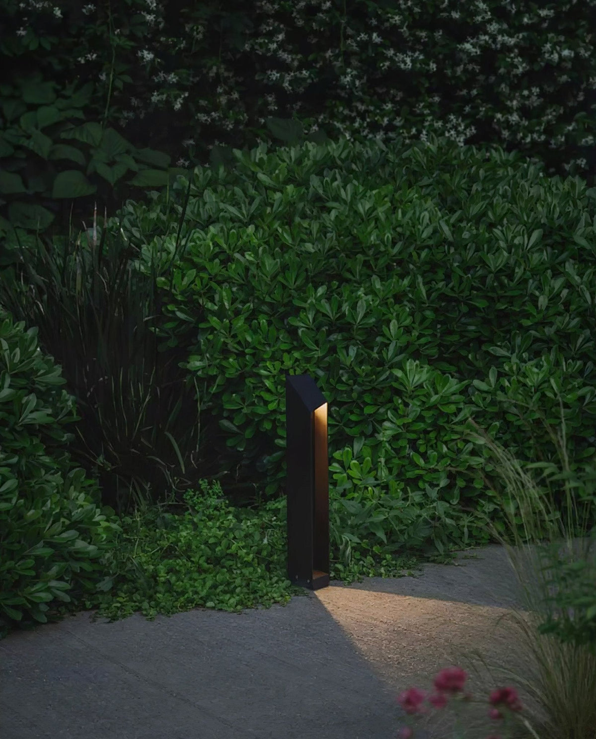 Shadow Peak Outdoor Bollard Light — Sculptural LED Path Light in Stainless Steel