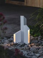 Shadow Peak Outdoor Bollard Light — Sculptural LED Path Light in Stainless Steel