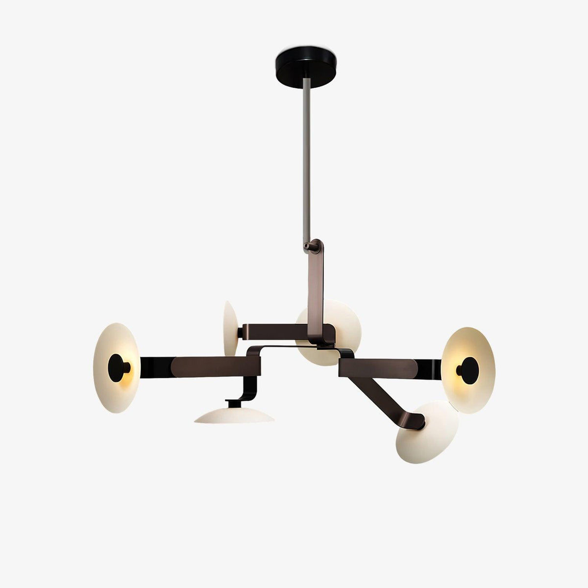 Sheba Classical Four-Arm LED Chandelier in Matte Black Iron