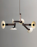 Sheba Classical Four-Arm LED Chandelier in Matte Black Iron
