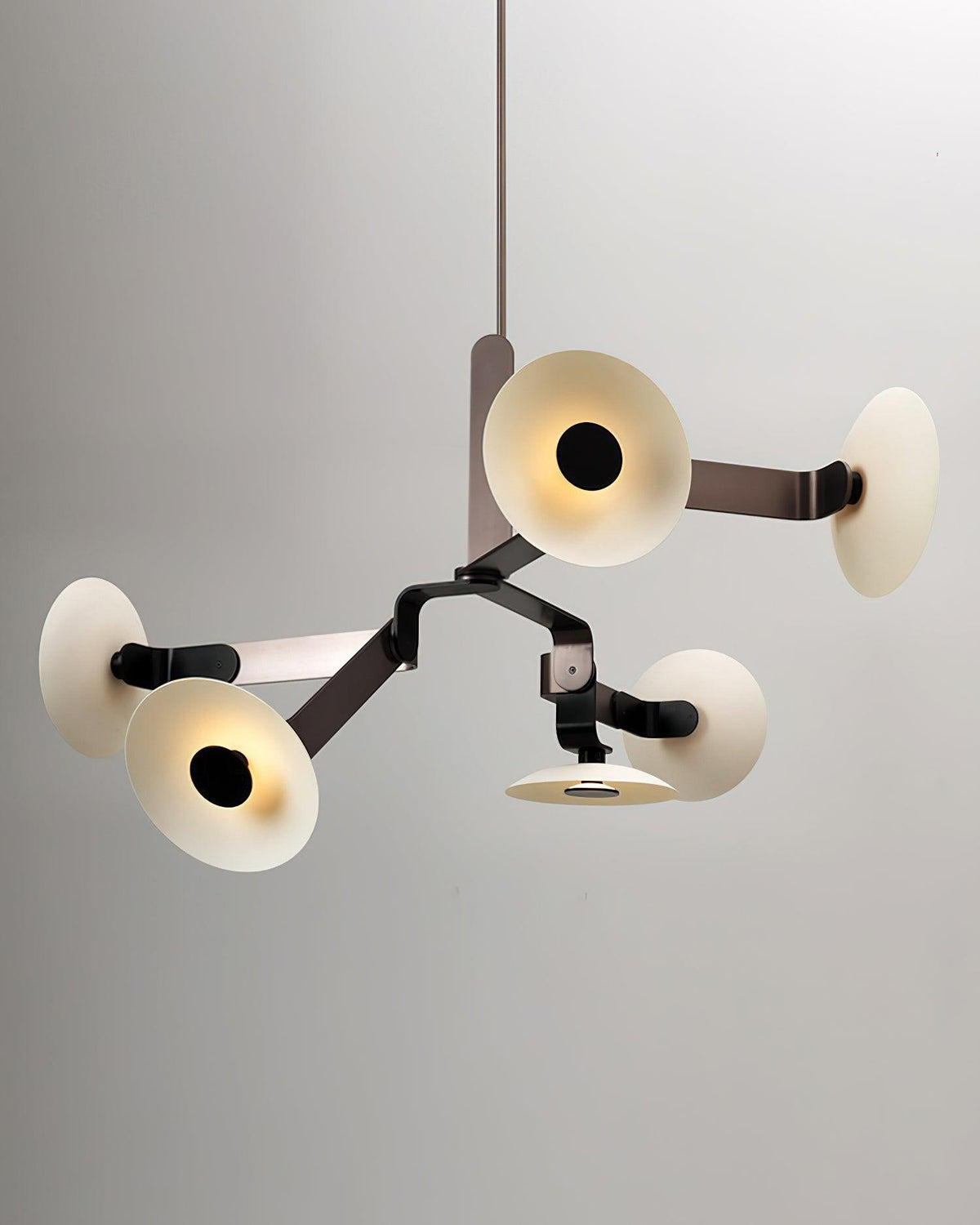 Sheba Classical Four-Arm LED Chandelier in Matte Black Iron