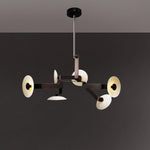 Sheba Classical Four-Arm LED Chandelier in Matte Black Iron