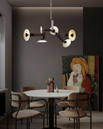 Sheba Classical Four-Arm LED Chandelier in Matte Black Iron