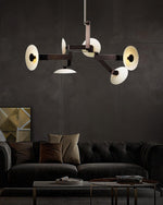 Sheba Classical Four-Arm LED Chandelier in Matte Black Iron