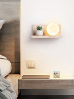 Shelf Travertine Wall Sconce with Integrated LED Lighting