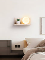 Shelf Travertine Wall Sconce with Integrated LED Lighting