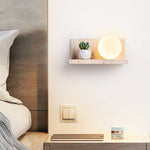 Shelf Travertine Wall Sconce with Integrated LED Lighting