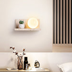 Shelf Travertine Wall Sconce with Integrated LED Lighting