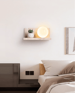 Shelf Travertine Wall Sconce with Integrated LED Lighting