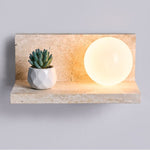 Shelf Travertine Wall Sconce with Integrated LED Lighting