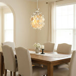 Shell Disc Pendant Light – Iridescent Crystal & Metal Chandelier
