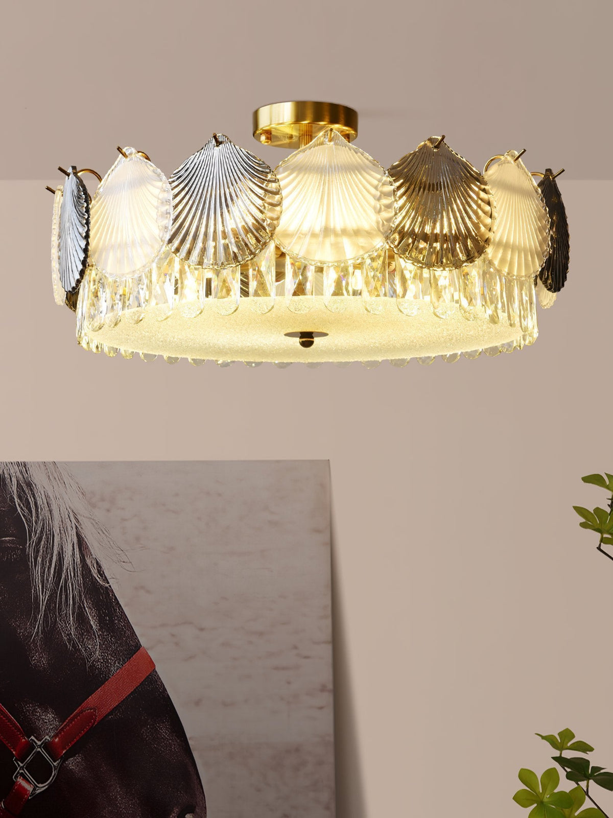 Shell Crystal Ceiling Lamp