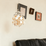 Shell Disc Pendant Light – Iridescent Crystal & Metal Chandelier