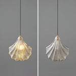 Shell Mini Pendant Swag Light — Plug-In Brass & Hand-Blown Glass Pendant