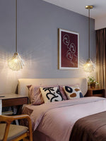 Shell Mini Pendant Swag Light — Plug-In Brass & Hand-Blown Glass Pendant